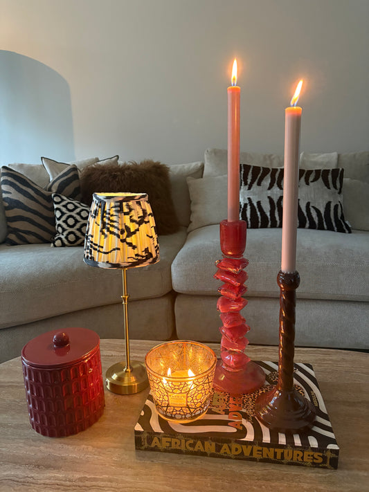 Draadloze tafellamp Black & White Ikat