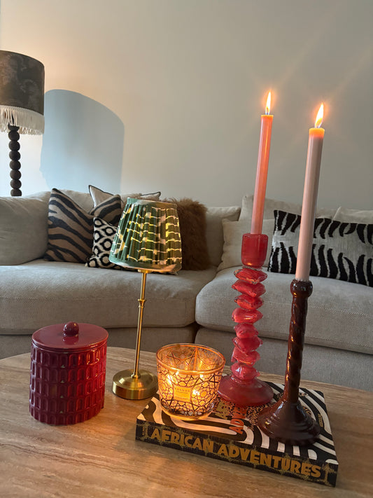 Draadloze tafellamp Olive Ikat