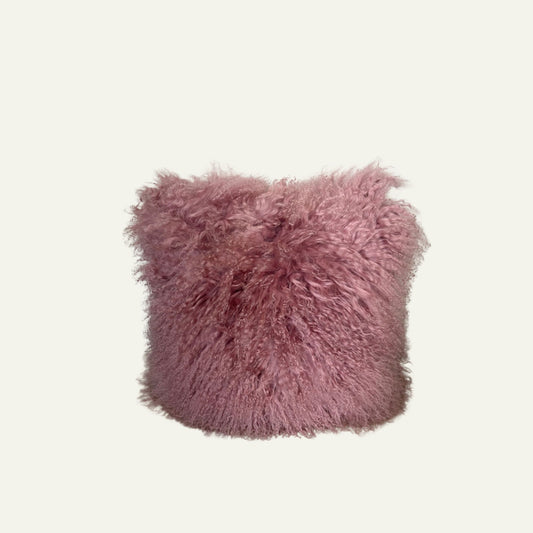 Tibetaans Lamsvacht Kussen Roze