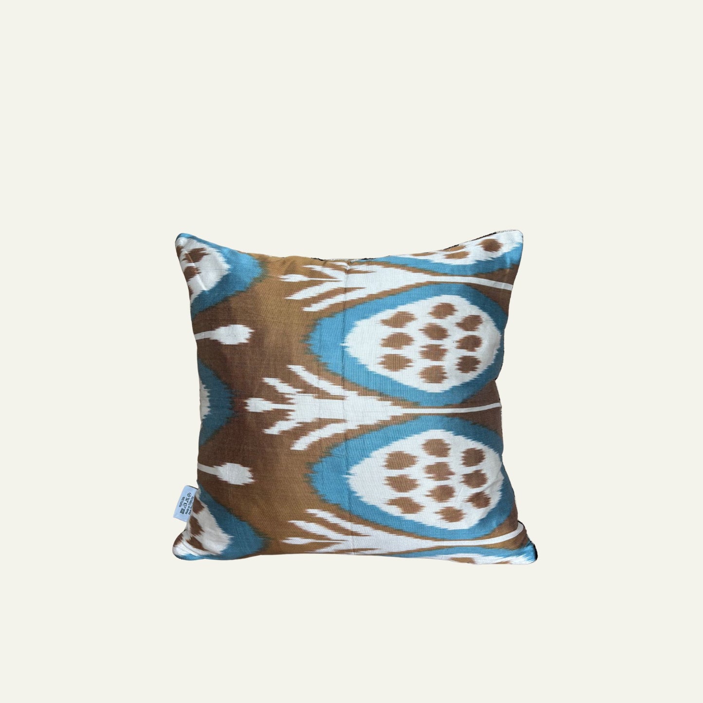 Zijde Kussen Leopard x Blauw Brons Ikat