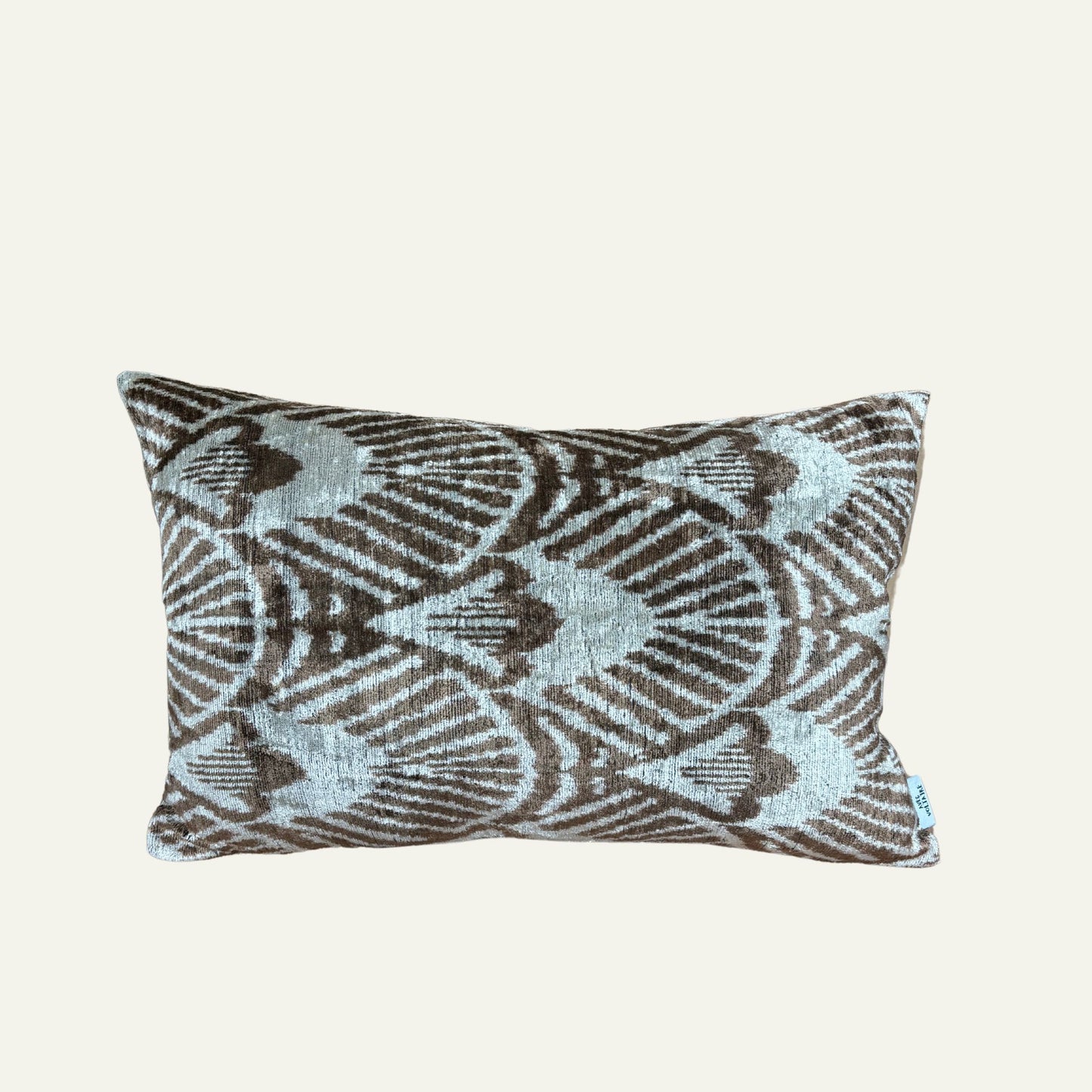 Zijde Kussen Schelp Motief x Aqua Ikat