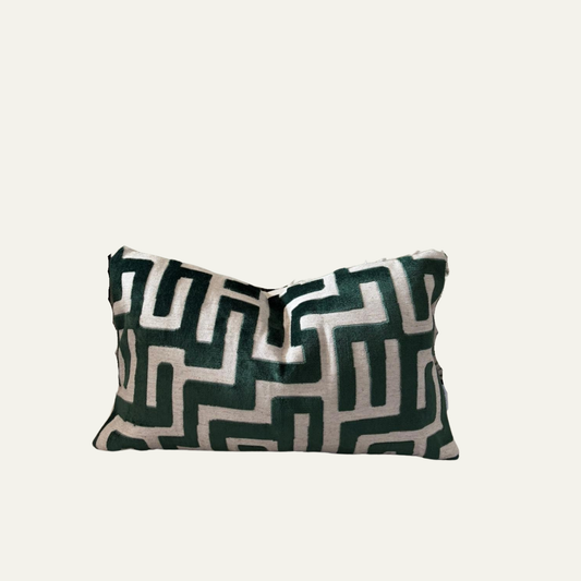 Emerald Maze – handgemaakte kussenhoes