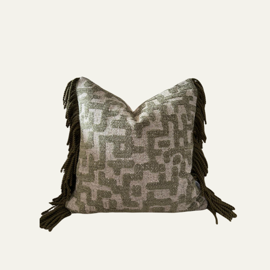 Olive Maze – handgemaakte kussenhoes