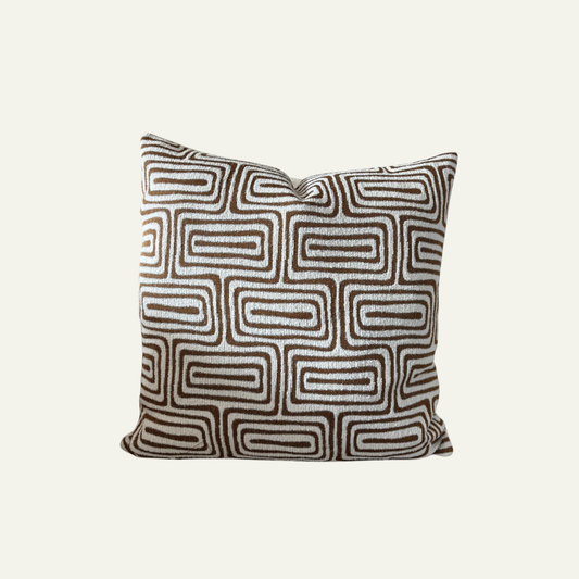 Cocoa Maze – handgemaakte kussenhoes